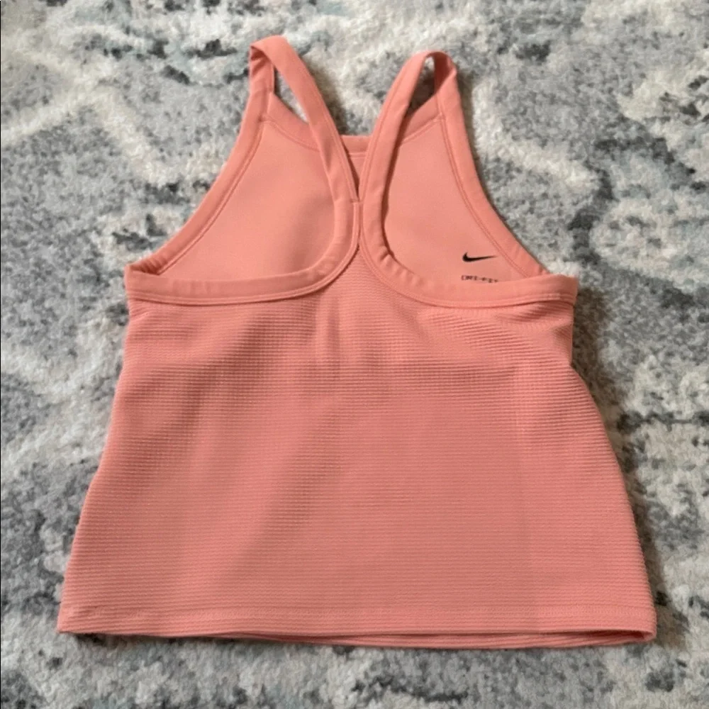 Nike Girls’ High Neck Waffle Textured Tank Top in Apricot - Picture 5 of 7
